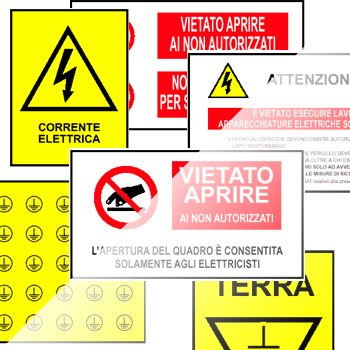 Cartelli per impianti elettrici